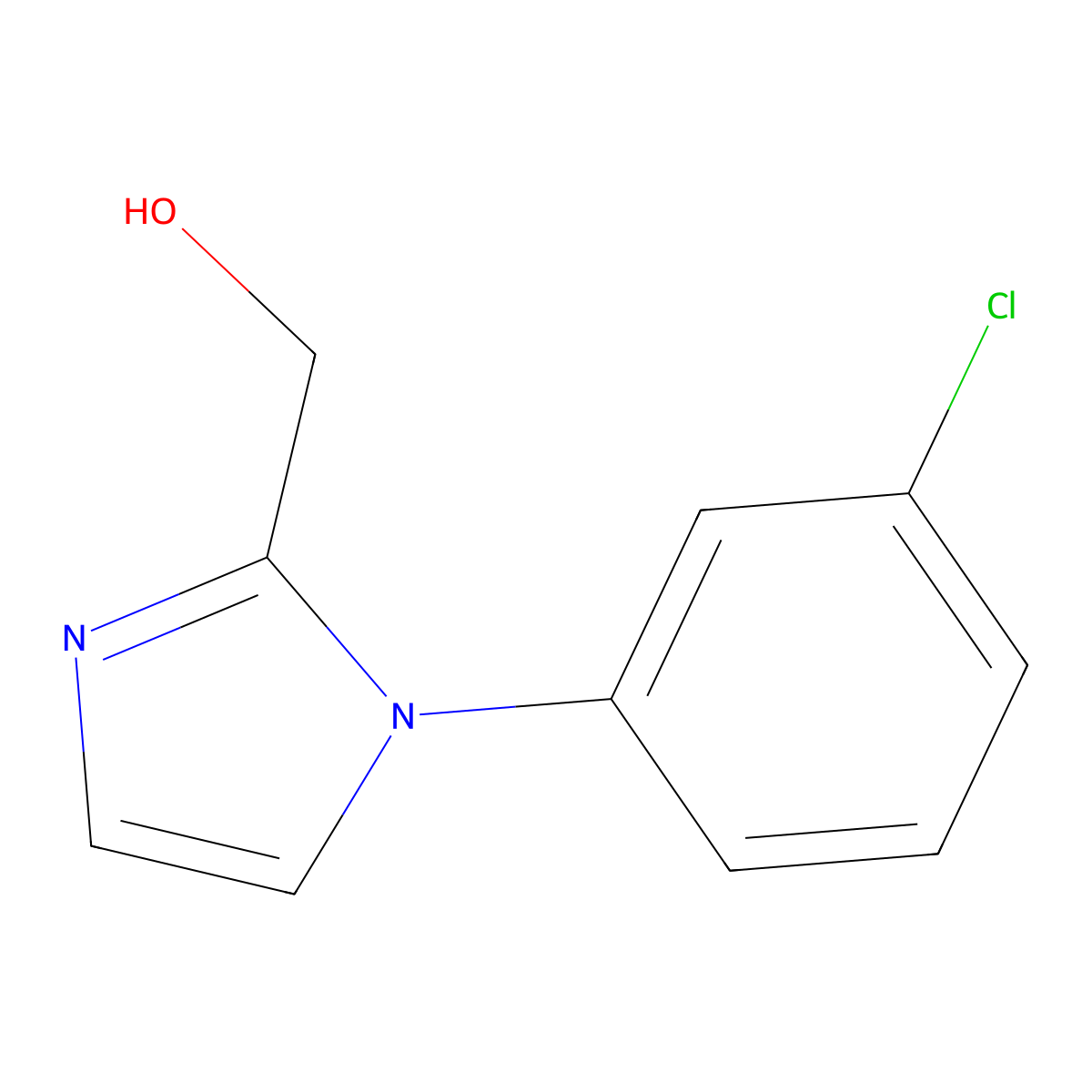 [1-(3-chlorophenyl)-1H-imidazol-2-yl]methanol molecular structure, CAS 51581-56-7
