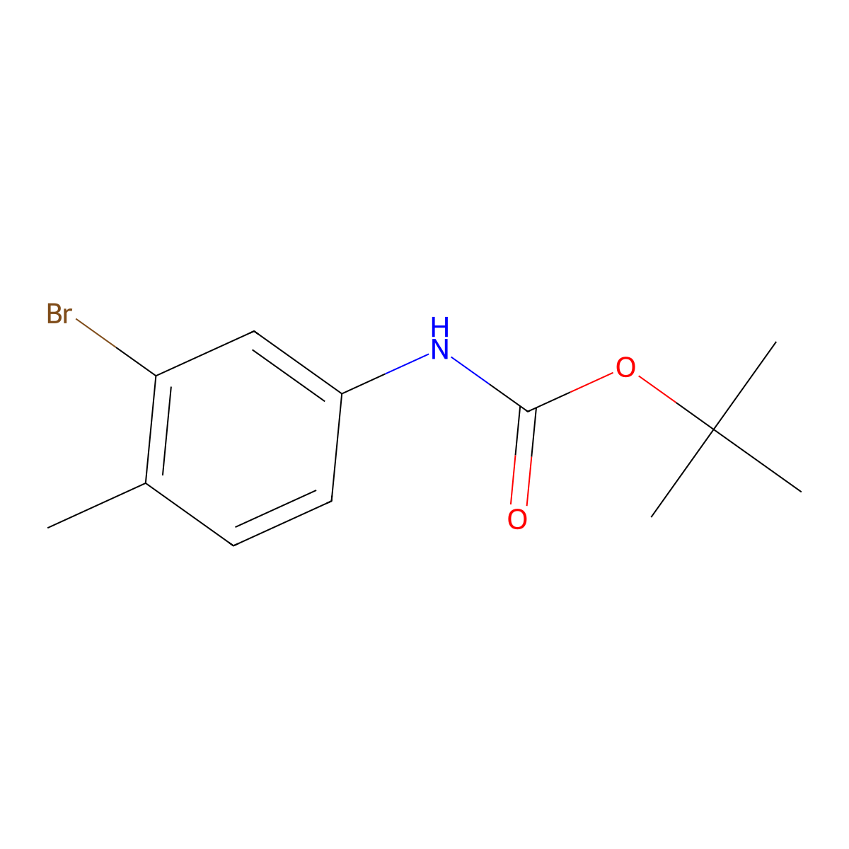 tert-Butyl (3-bromo-4-methylphenyl)carbamate molecular structure, CAS 515813-02-2