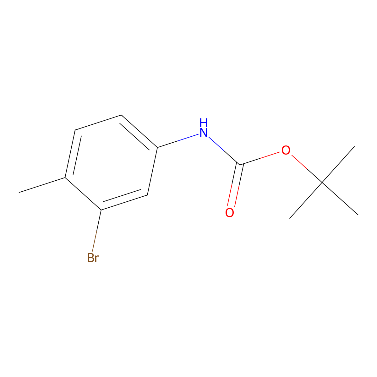tert-Butyl (3-bromo-4-methylphenyl)carbamate molecular structure, CAS 515813-02-2