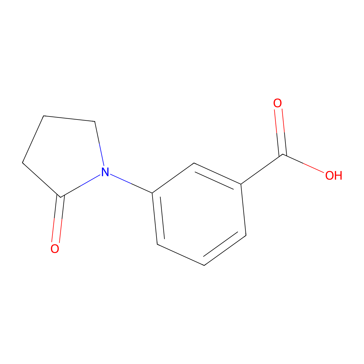 3-(2-Oxopyrrolidin-1-yl)benzoic acid molecular structure, CAS 515813-05-5