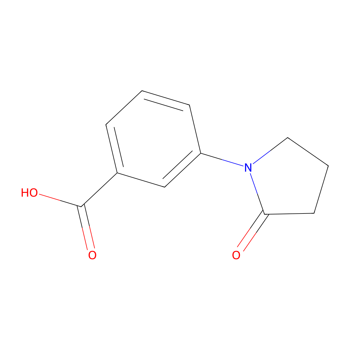 3-(2-Oxopyrrolidin-1-yl)benzoic acid molecular structure, CAS 515813-05-5