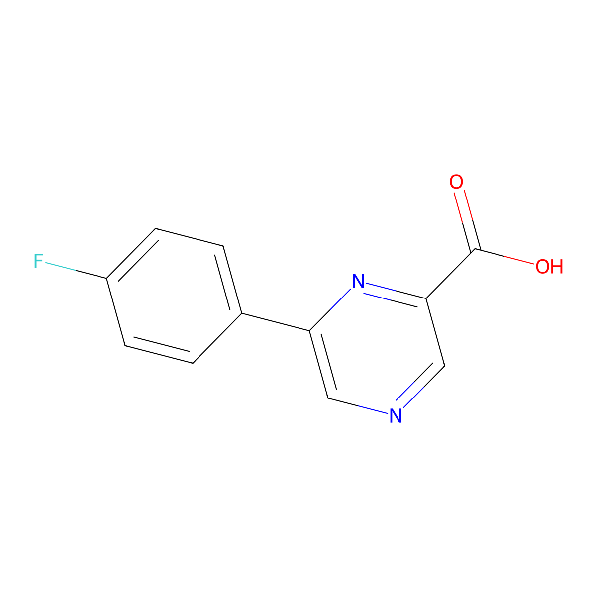 6-(4-Fluorophenyl)pyrazine-2-carboxylic acid molecular structure, CAS 515813-06-6