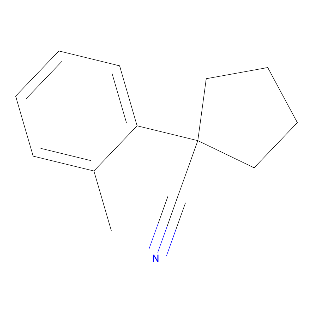 1-(2-Methylphenyl)cyclopentanecarbonitrile molecular structure, CAS 515814-32-1