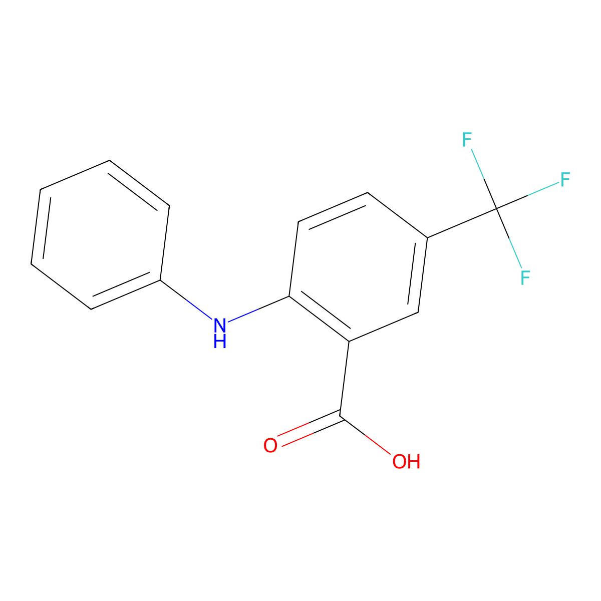 2-(Phenylamino)-5-(trifluoromethyl)benzoic acid molecular structure, CAS 51582-75-3