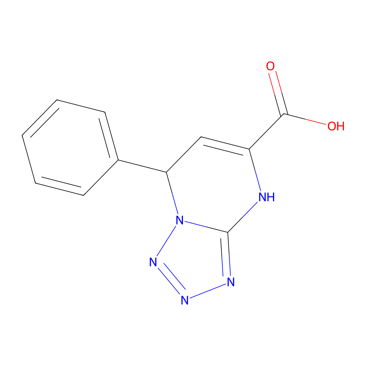 7-Phenyl-4,7-dihydro-tetrazolo[1,5-a]pyrimidine-5-carboxylic acid molecular structure, CAS 515824-22-3