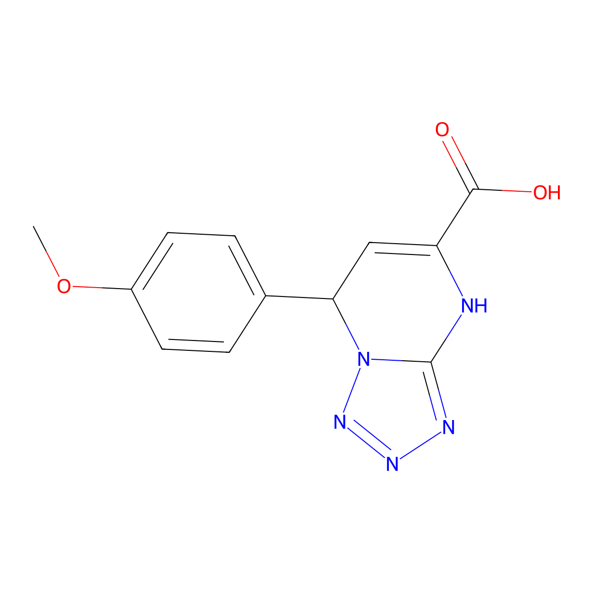 7-(4-Methoxyphenyl)-4,7-dihydrotetrazolo[1,5-a]pyrimidine-5-carboxylic acid molecular structure, CAS 515824-23-4