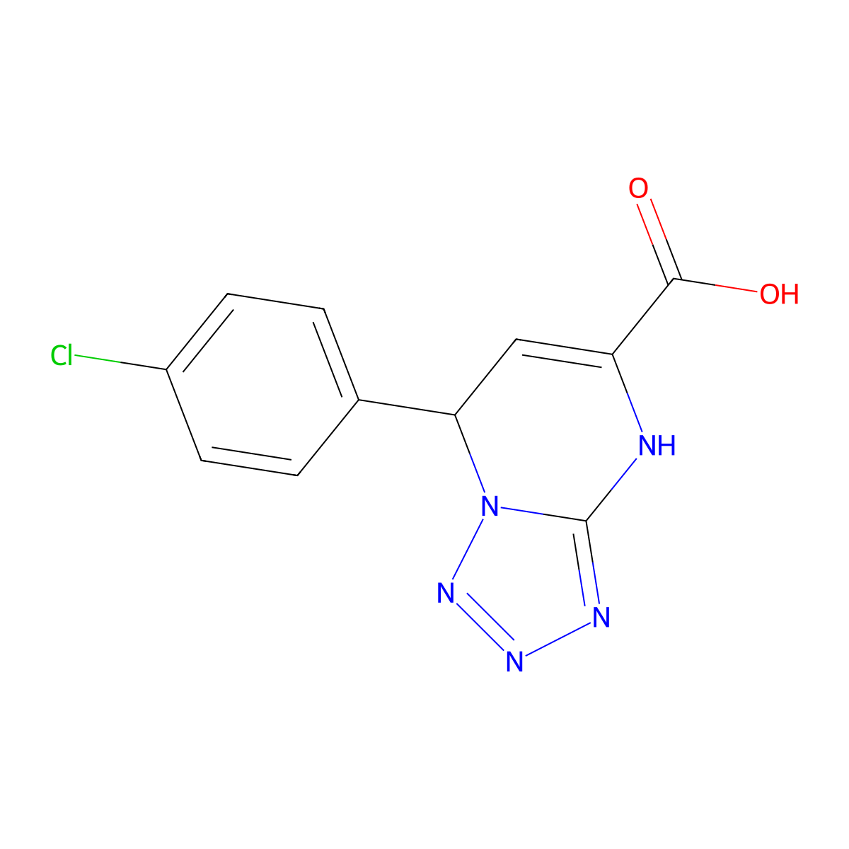 7-(4-Chlorophenyl)-1,7-dihydrotetrazolo[1,5-a]pyrimidine-5-carboxylic acid molecular structure, CAS 515824-24-5