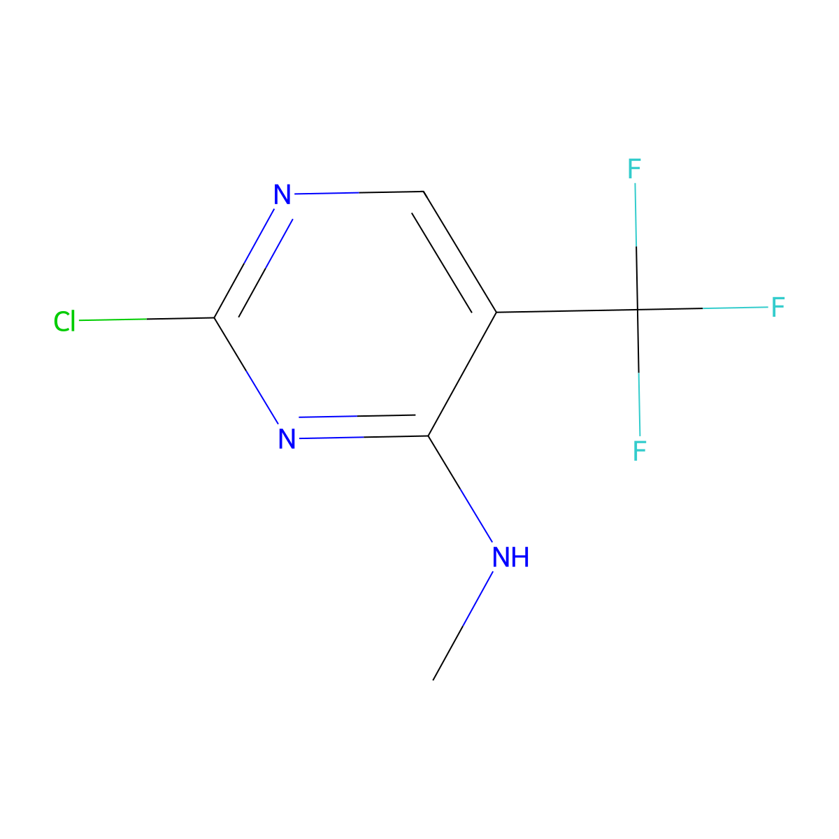2-Chloro-N-methyl-5-(trifluoromethyl)pyrimidin-4-amine molecular structure, CAS 515824-43-8