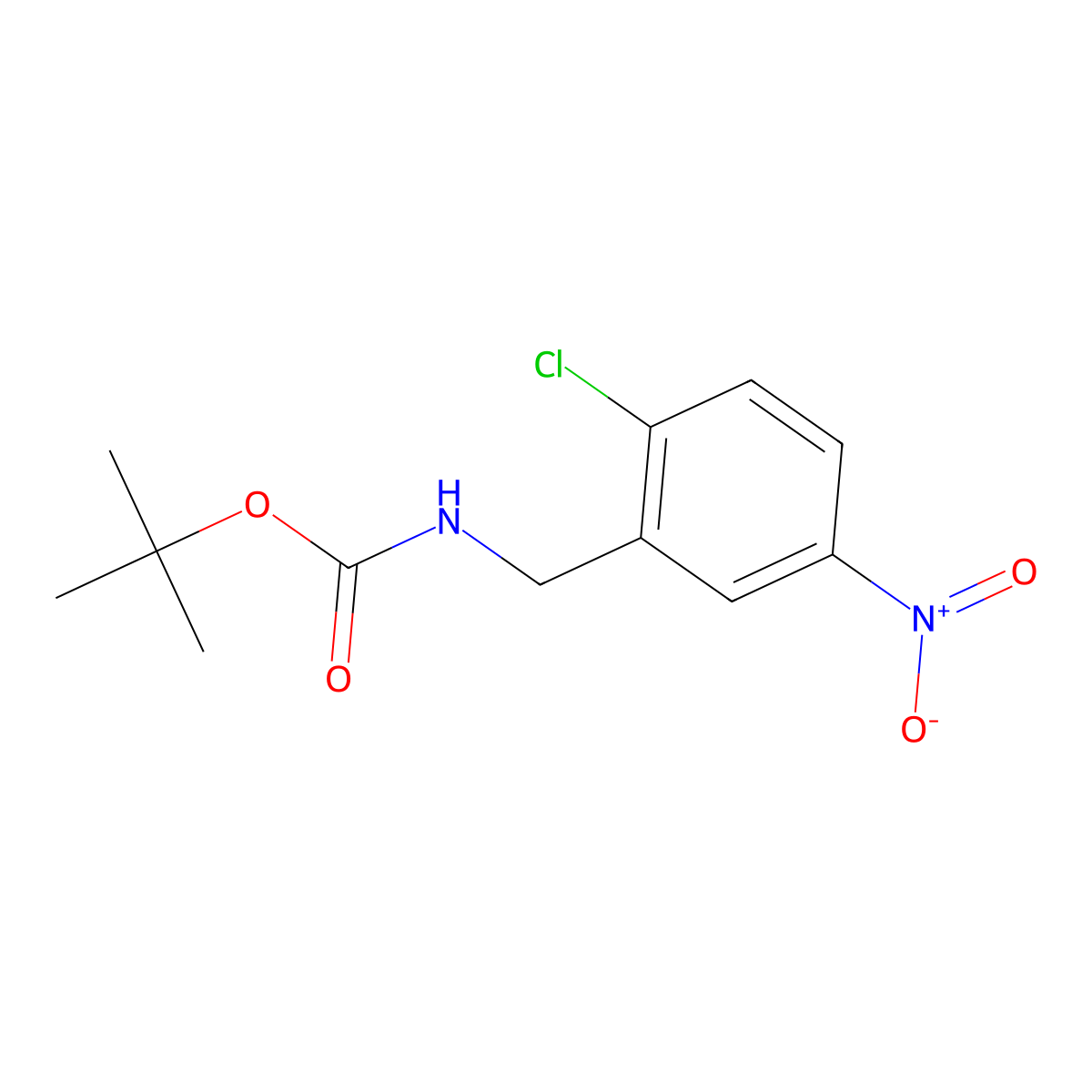 tert-butyl N-[(2-chloro-5-nitrophenyl)methyl]carbamate molecular structure, CAS 515824-51-8