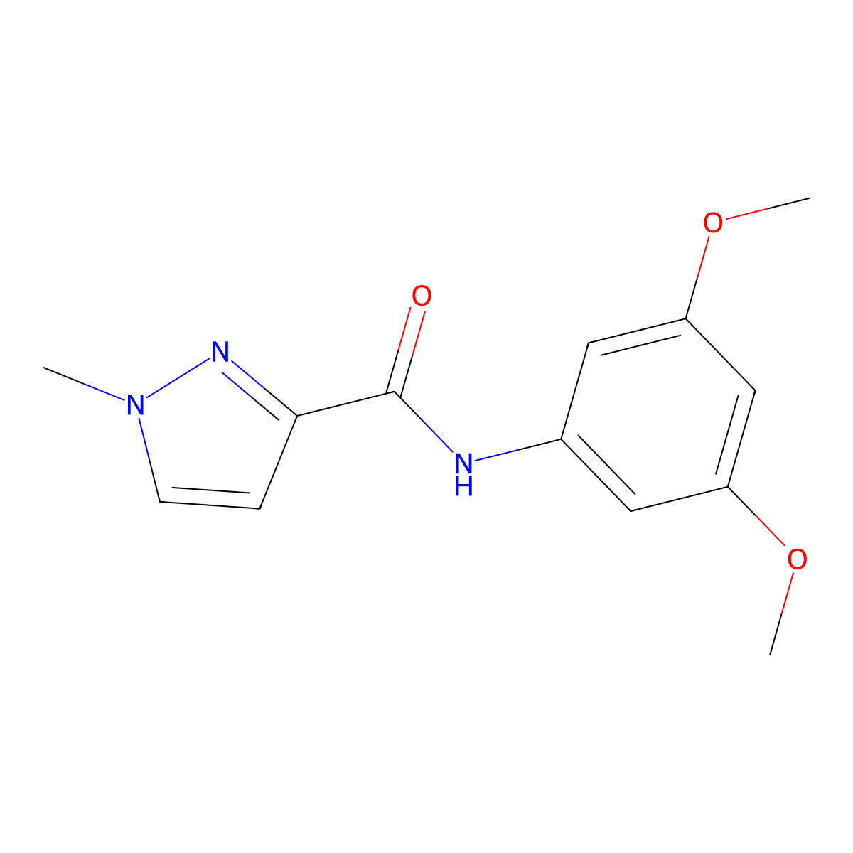 N-(3,5-dimethoxyphenyl)-1-methyl-1H-pyrazole-3-carboxamide molecular structure, CAS 515828-61-2