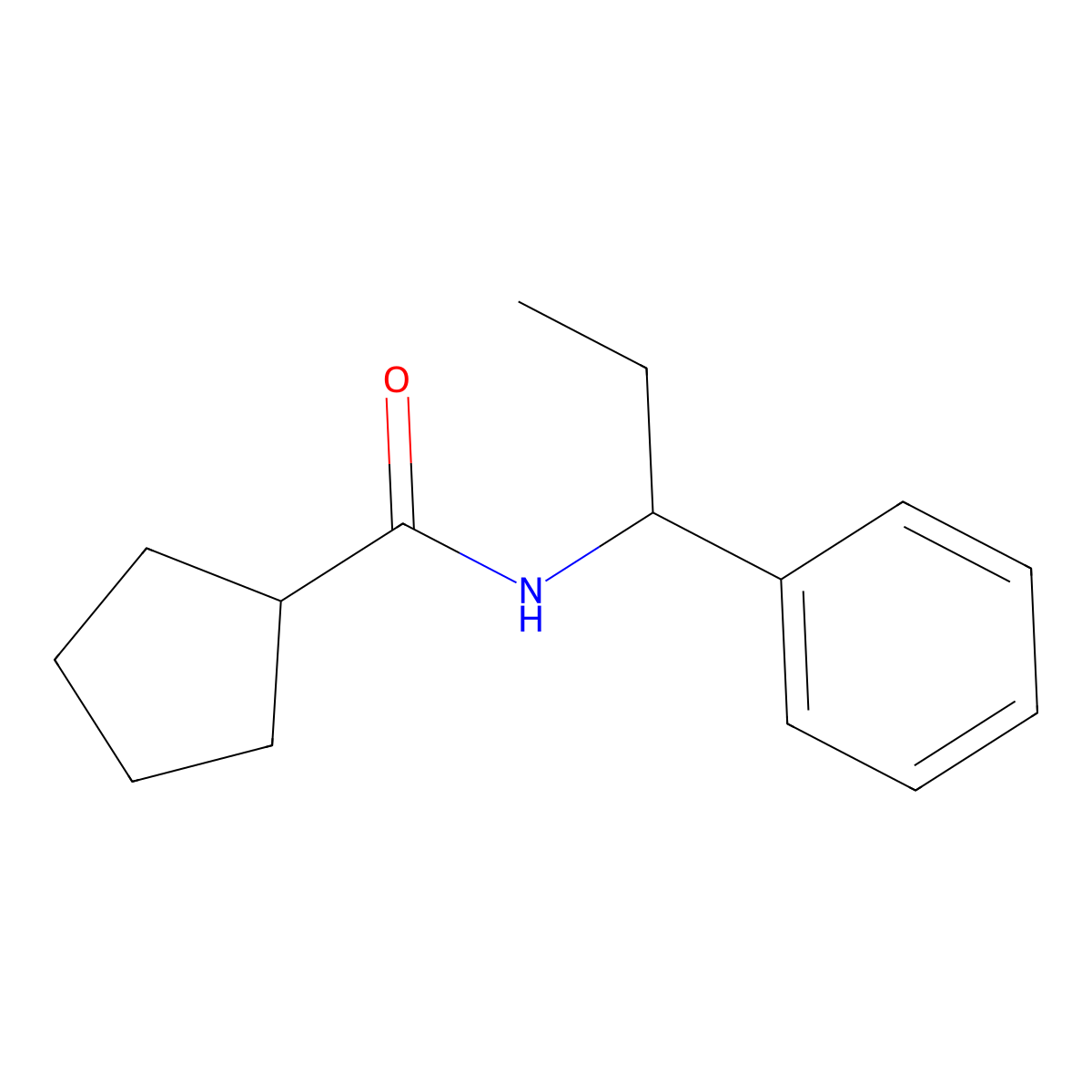 N-(1-phenylpropyl)cyclopentanecarboxamide molecular structure, CAS 515828-71-4