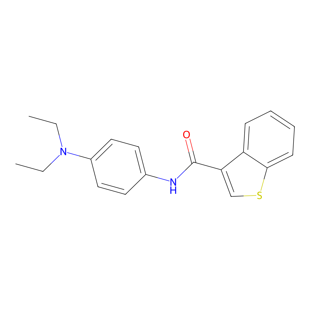 N-[4-(diethylamino)phenyl]-1-benzothiophene-3-carboxamide molecular structure, CAS 515829-25-1