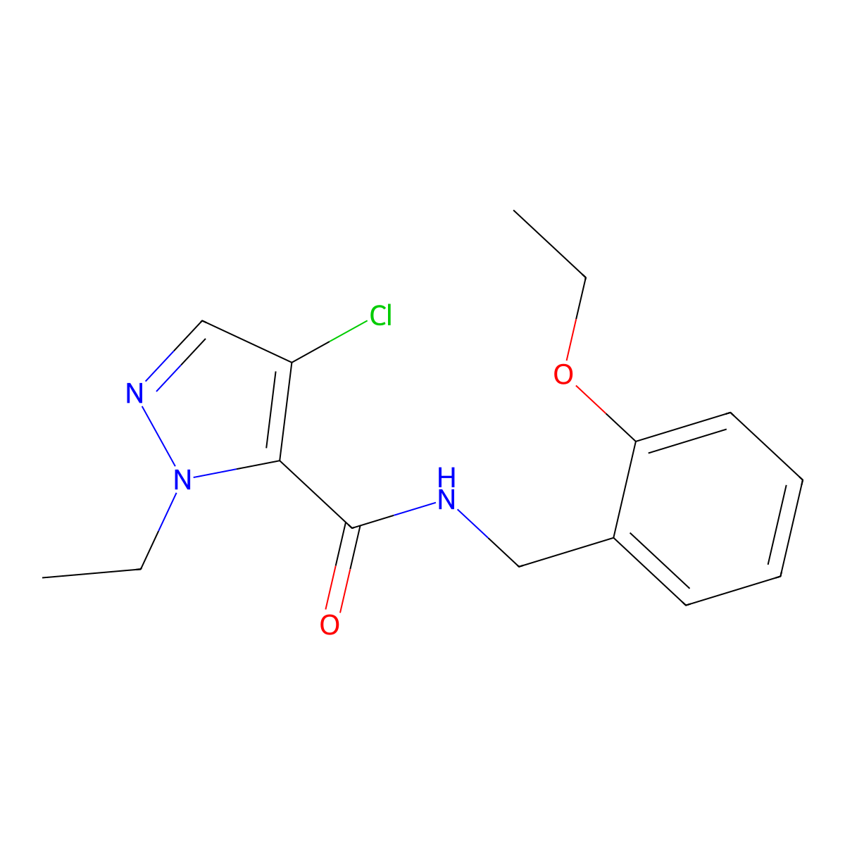 4-chloro-N-[(2-ethoxyphenyl)methyl]-2-ethylpyrazole-3-carboxamide molecular structure, CAS 515829-26-2