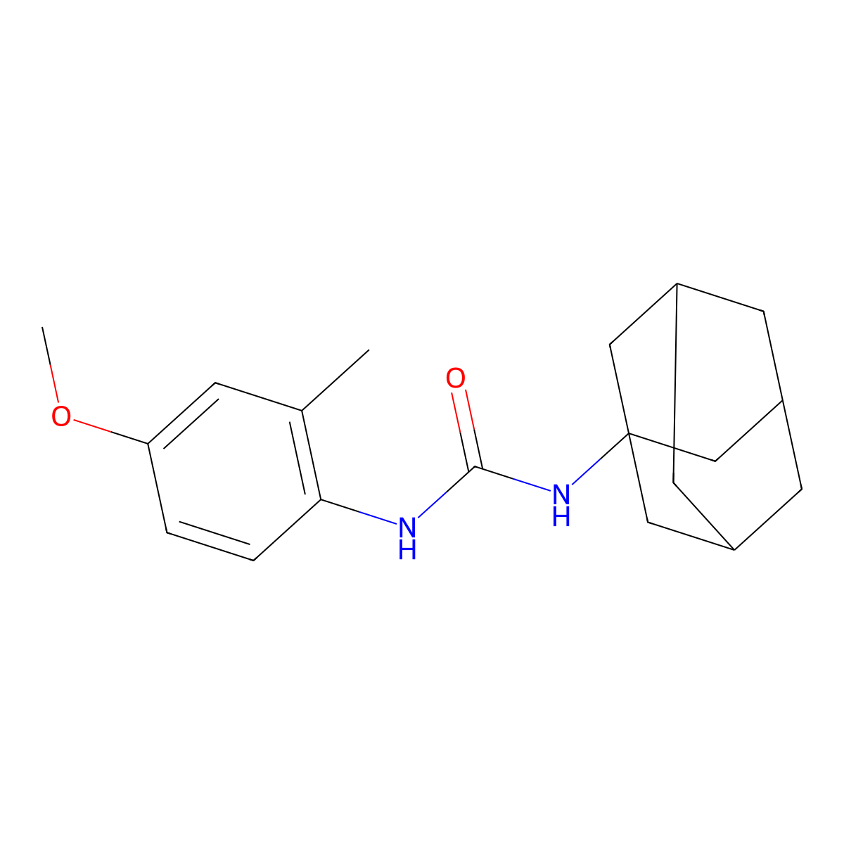 N-(1-adamantyl)-N'-(4-methoxy-2-methylphenyl)urea molecular structure, CAS 515829-42-2
