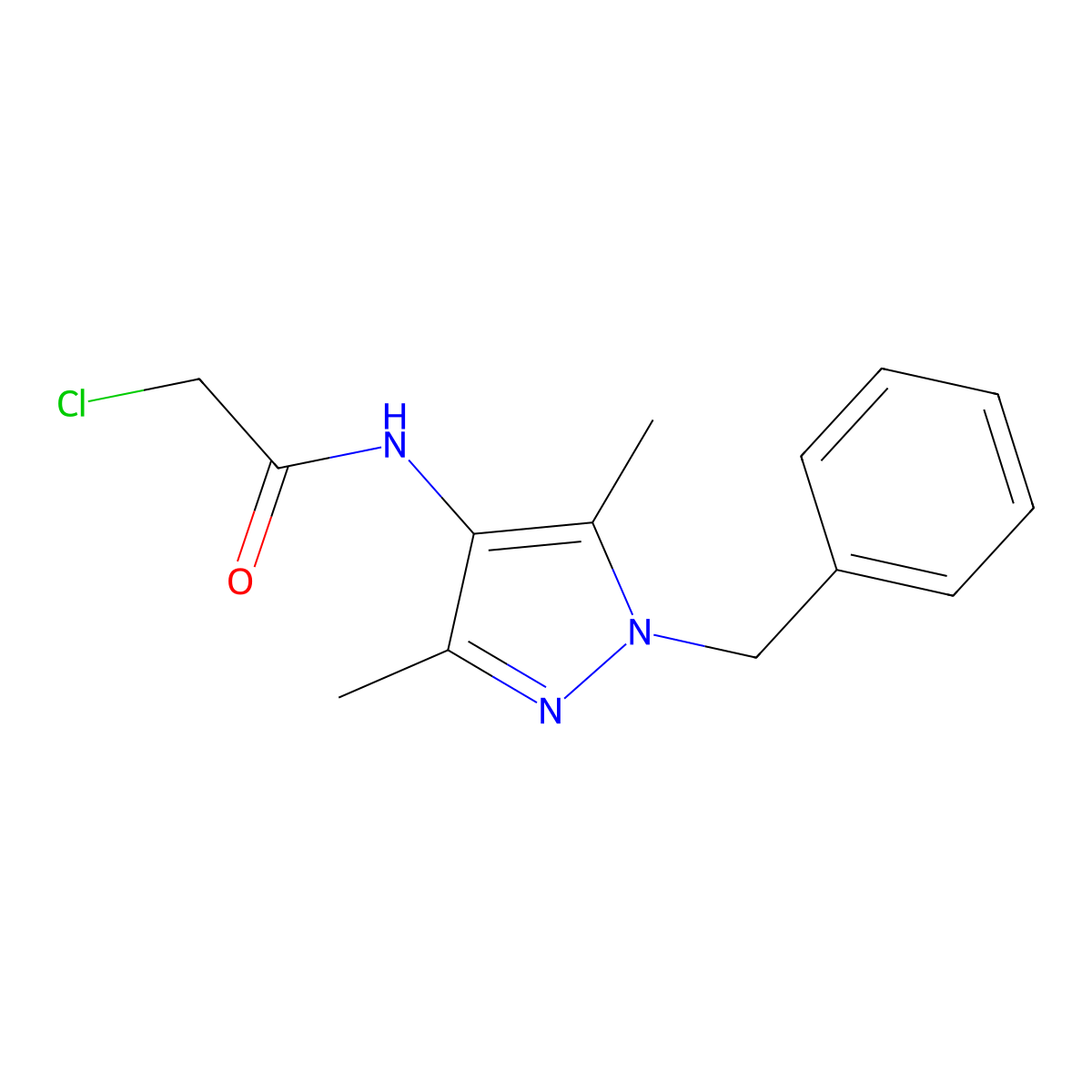 N-(1-Benzyl-3,5-dimethyl-1H-pyrazol-4-yl)-2-chloroacetamide molecular structure, CAS 515829-75-1