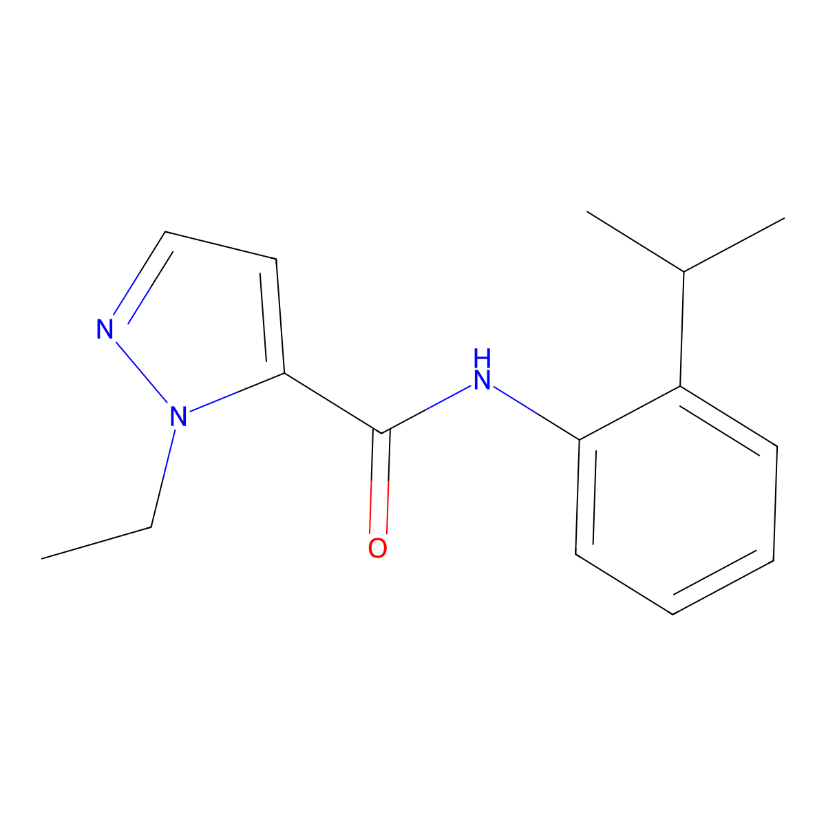 2-ethyl-N-(2-propan-2-ylphenyl)pyrazole-3-carboxamide molecular structure, CAS 515829-86-4