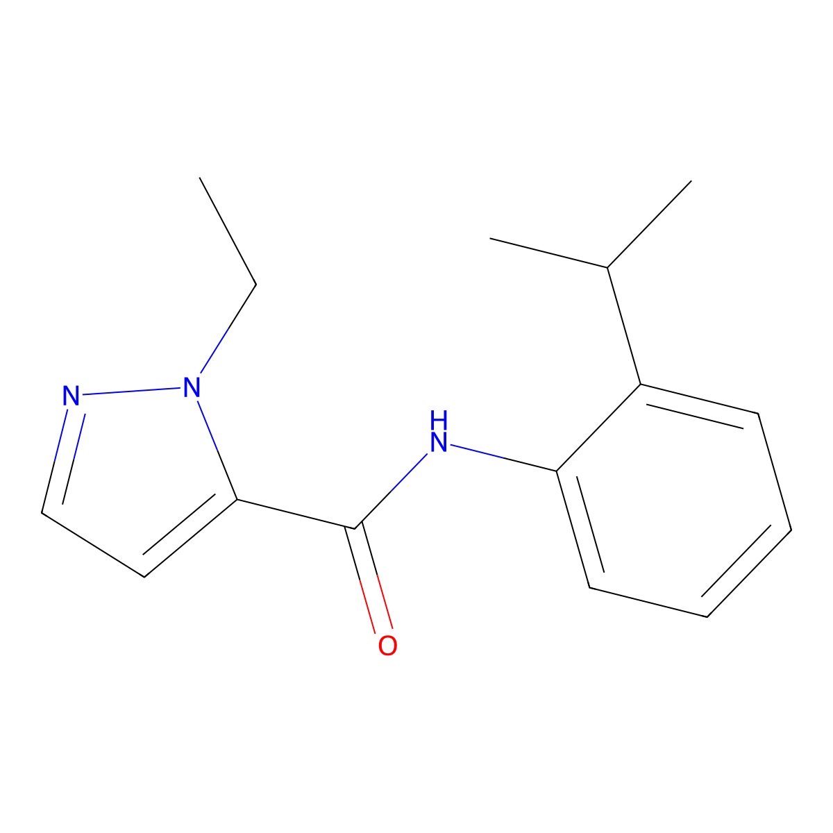 2-ethyl-N-(2-propan-2-ylphenyl)pyrazole-3-carboxamide molecular structure, CAS 515829-86-4