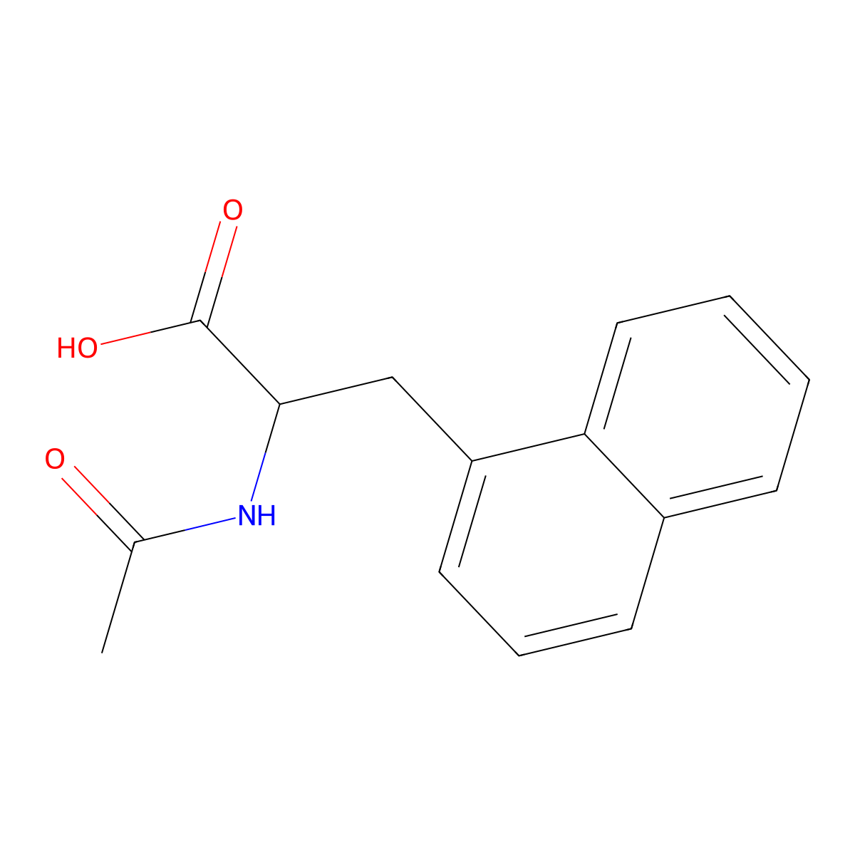 (2R)-2-acetamido-3-(naphthalen-1-yl)propanoic acid molecular structure, CAS 51583-61-0