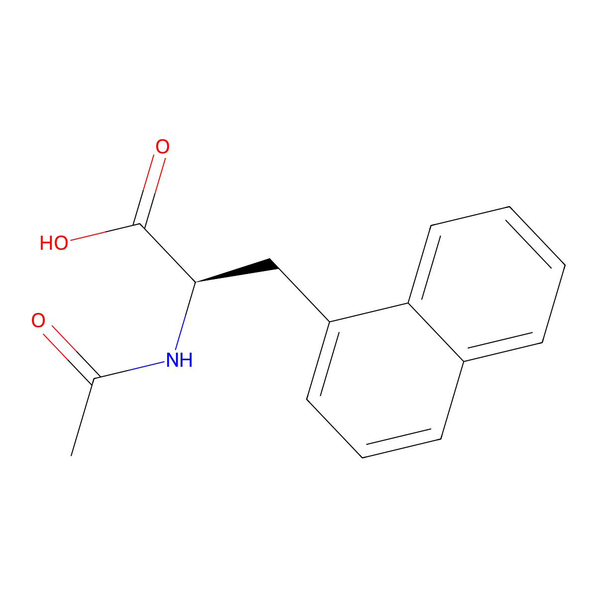 (2R)-2-acetamido-3-(naphthalen-1-yl)propanoic acid molecular structure, CAS 51583-61-0