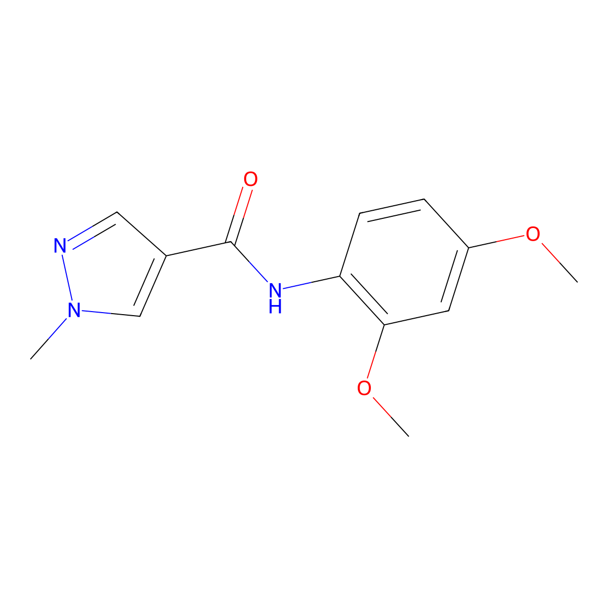N-(2,4-dimethoxyphenyl)-1-methylpyrazole-4-carboxamide molecular structure, CAS 515830-10-1