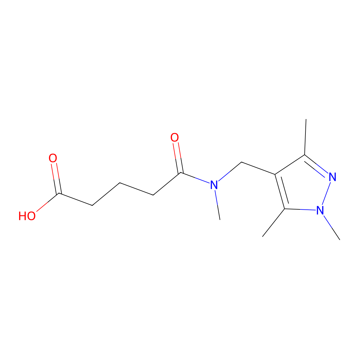 5-{methyl[(1,3,5-trimethyl-1H-pyrazol-4-yl)methyl]amino}-5-oxopentanoic acid molecular structure, CAS 515830-16-7