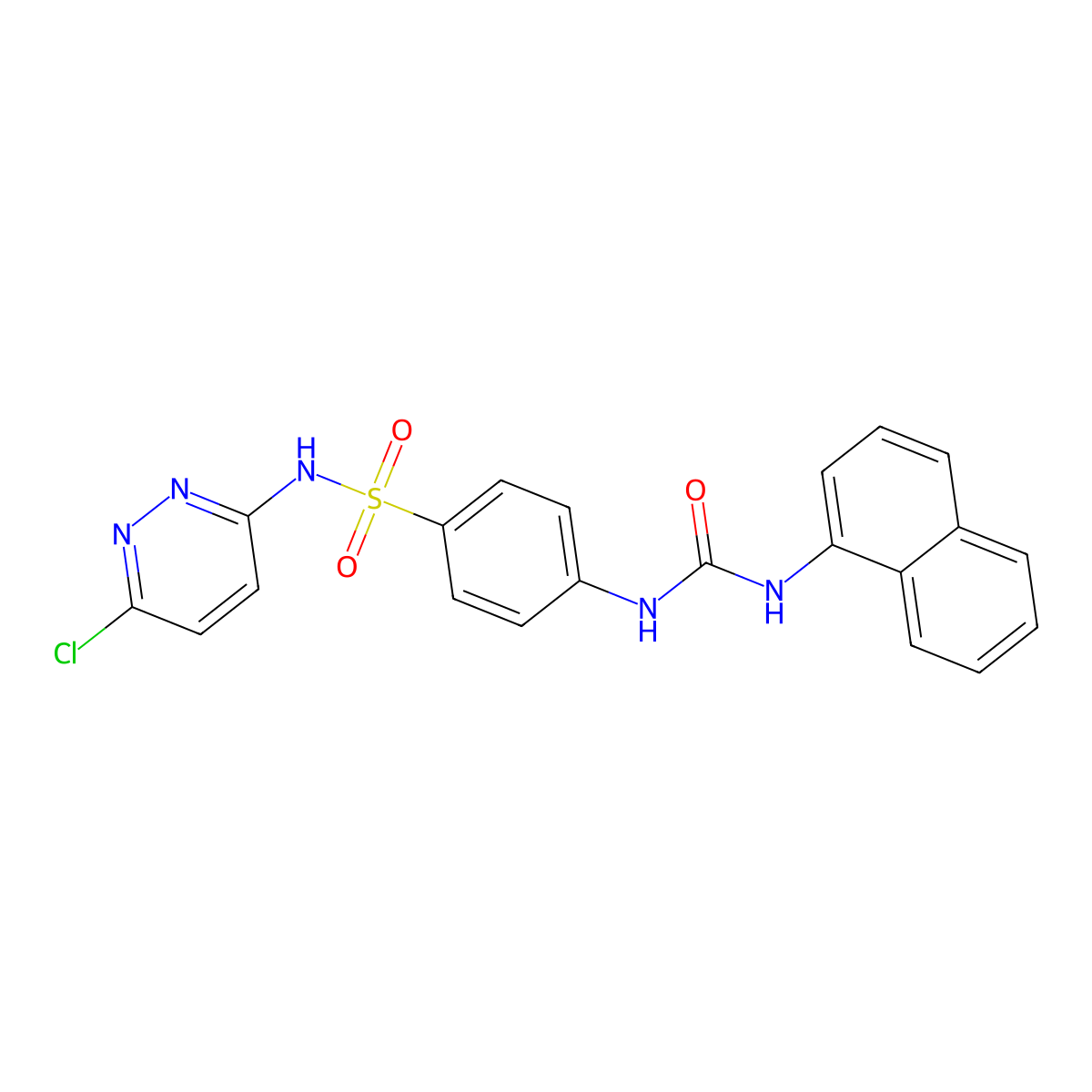 1-[4-[(6-Chloropyridazin-3-yl)sulfamoyl]phenyl]-3-naphthalen-1-ylurea molecular structure, CAS 515830-39-4