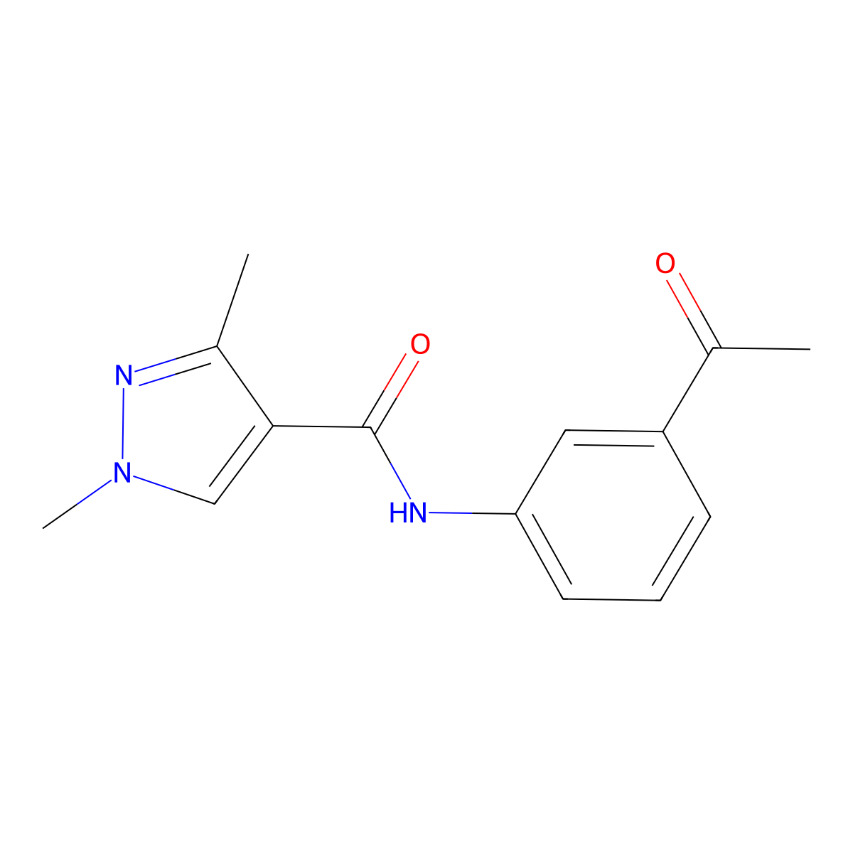 N-(3-acetylphenyl)-1,3-dimethyl-1H-pyrazole-4-carboxamide molecular structure, CAS 515830-46-3