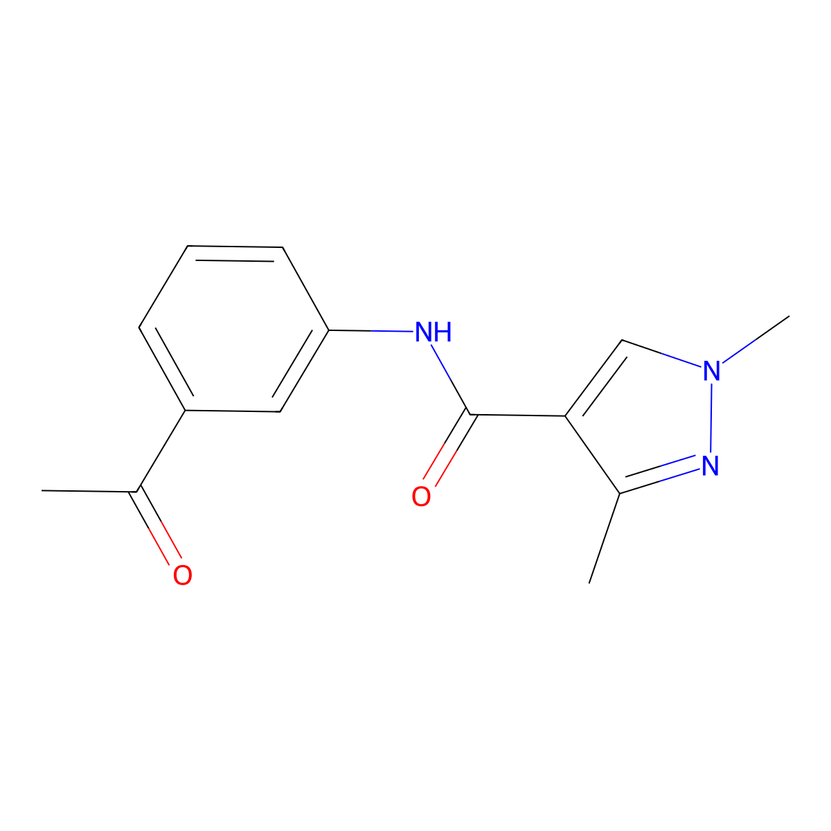 N-(3-acetylphenyl)-1,3-dimethyl-1H-pyrazole-4-carboxamide molecular structure, CAS 515830-46-3