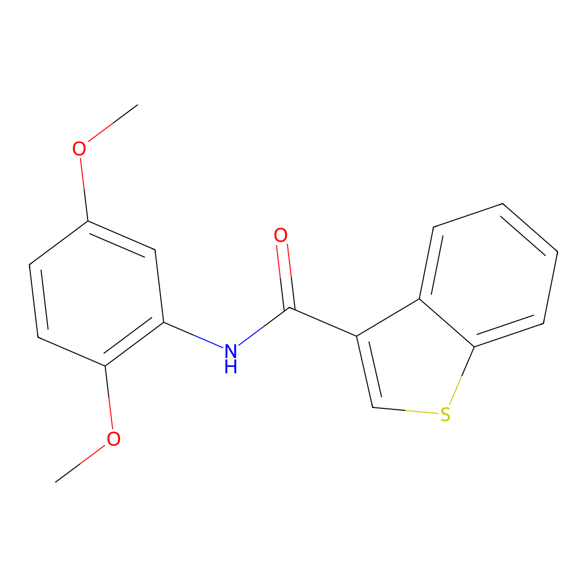 N-(2,5-dimethoxyphenyl)-1-benzothiophene-3-carboxamide molecular structure, CAS 515830-53-2