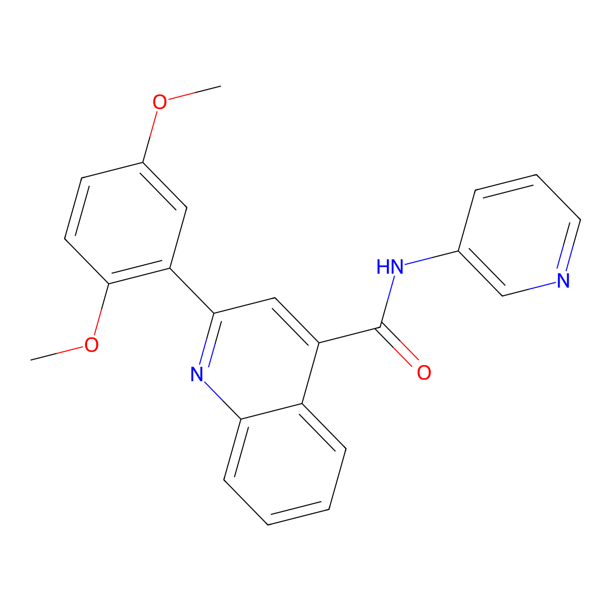 2-(2,5-dimethoxyphenyl)-N-pyridin-3-ylquinoline-4-carboxamide molecular structure, CAS 515830-60-1