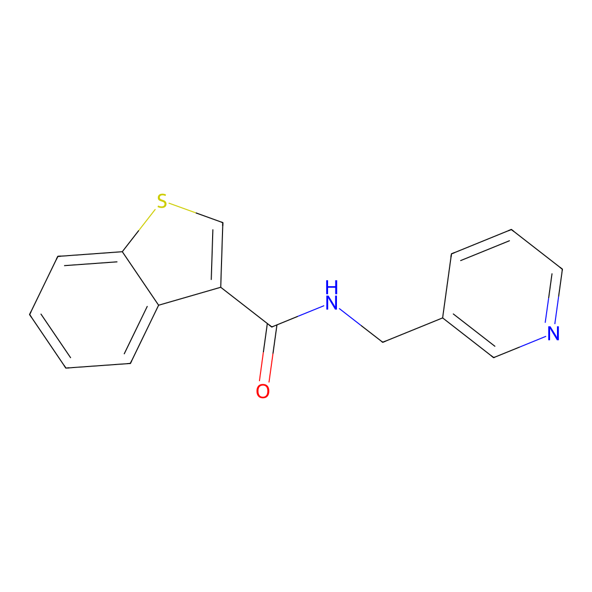 N-(pyridin-3-ylmethyl)-1-benzothiophene-3-carboxamide molecular structure, CAS 515830-72-5