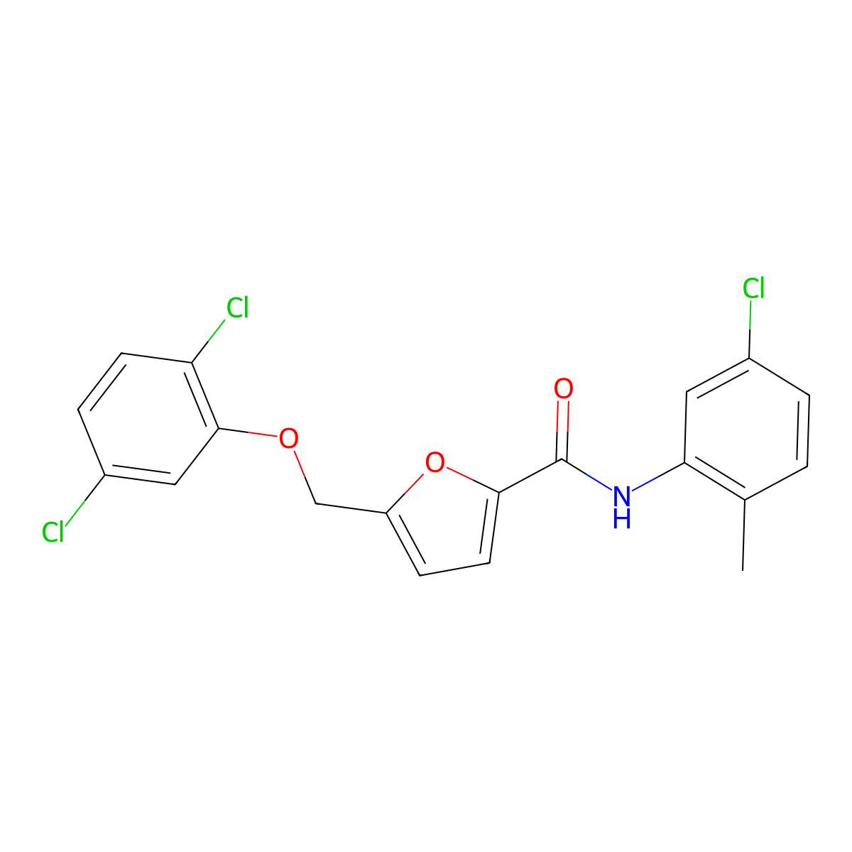 N-(5-chloro-2-methylphenyl)-5-[(2,5-dichlorophenoxy)methyl]furan-2-carboxamide molecular structure, CAS 515830-76-9