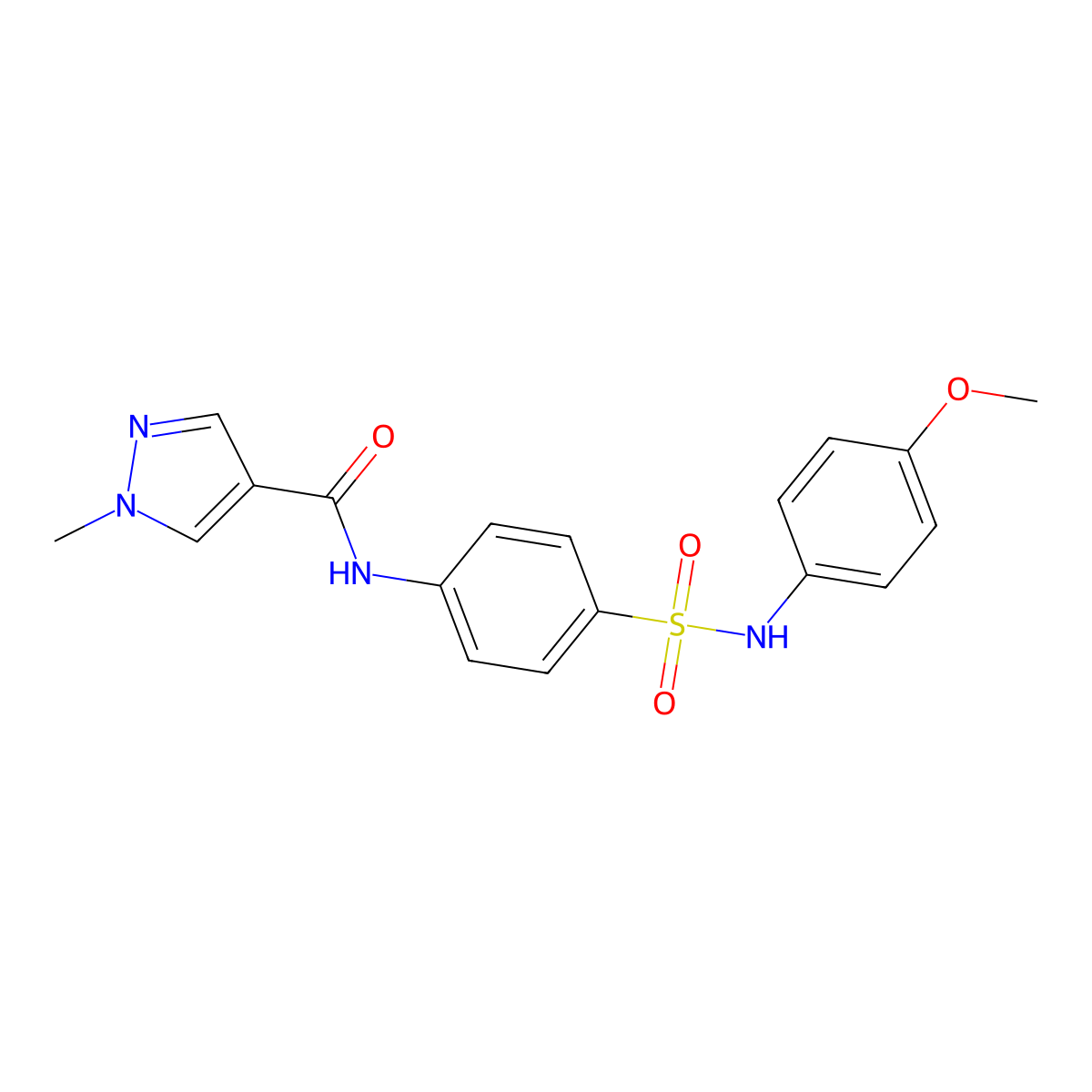 N-[4-[(4-methoxyphenyl)sulfamoyl]phenyl]-1-methylpyrazole-4-carboxamide molecular structure, CAS 515830-91-8
