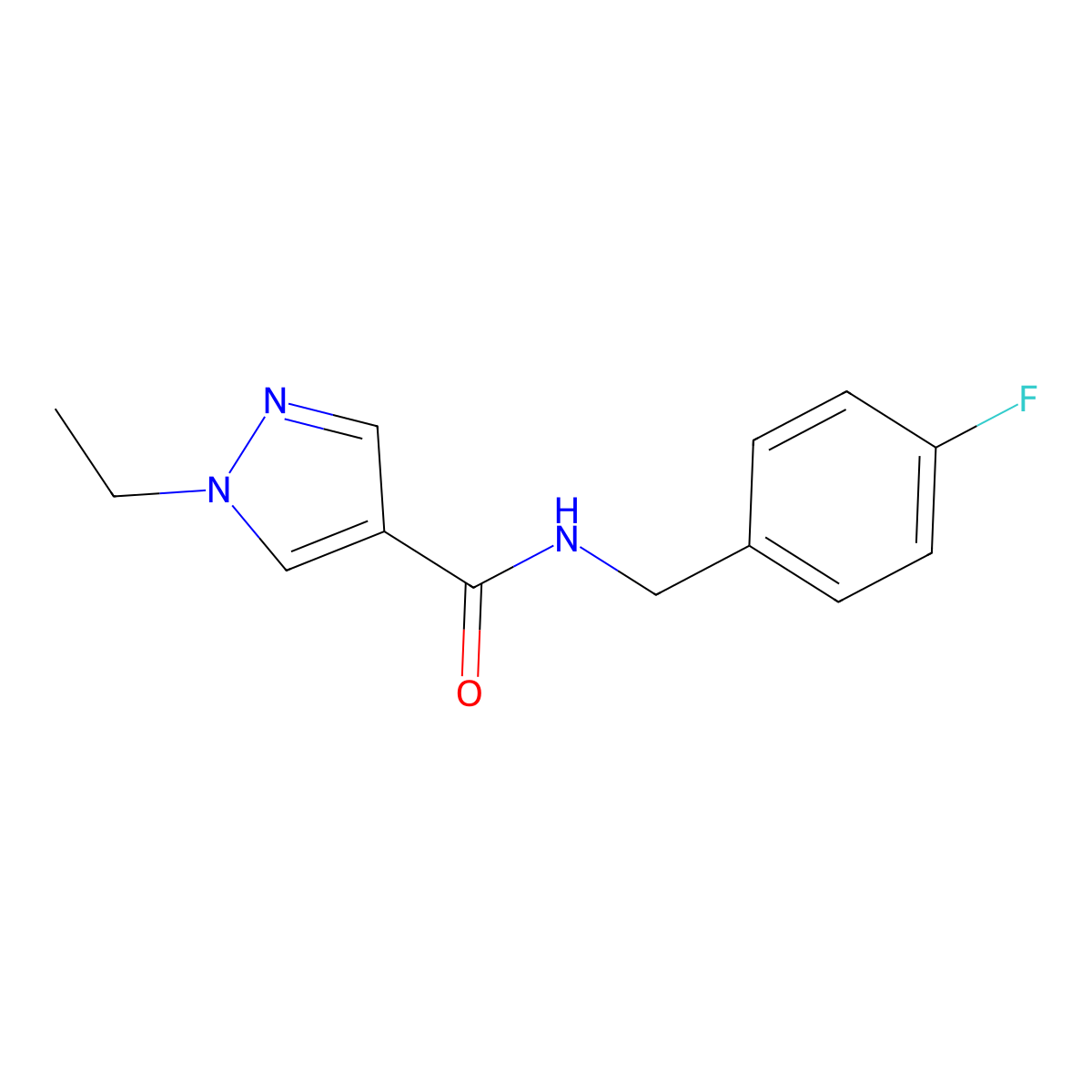 1-ethyl-N-[(4-fluorophenyl)methyl]-1H-pyrazole-4-carboxamide molecular structure, CAS 515831-20-6