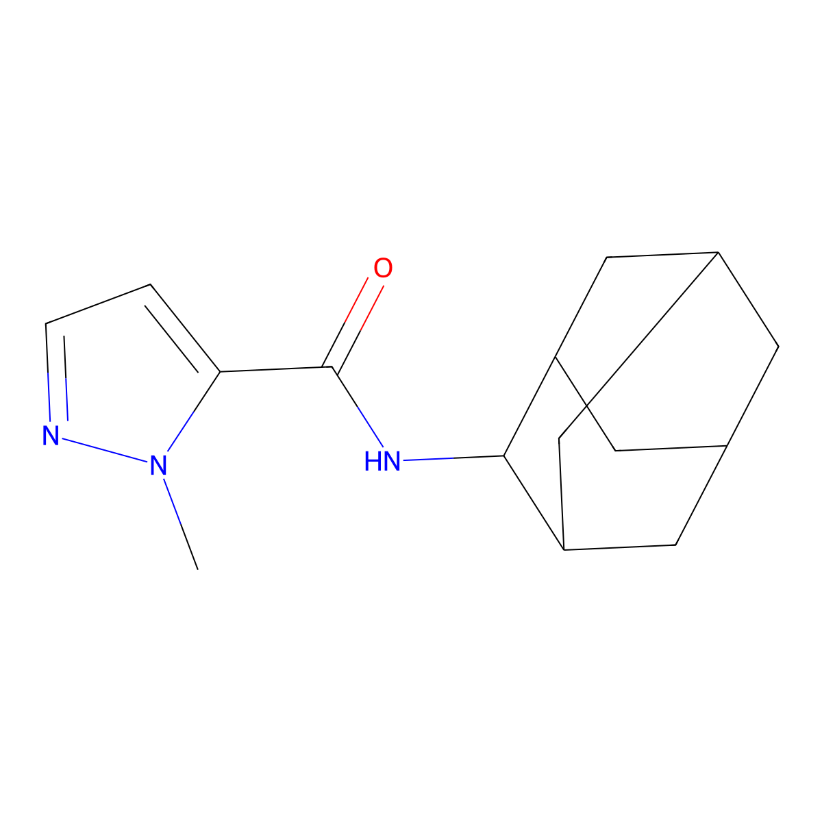 N-(2-adamantyl)-2-methylpyrazole-3-carboxamide molecular structure, CAS 515831-86-4