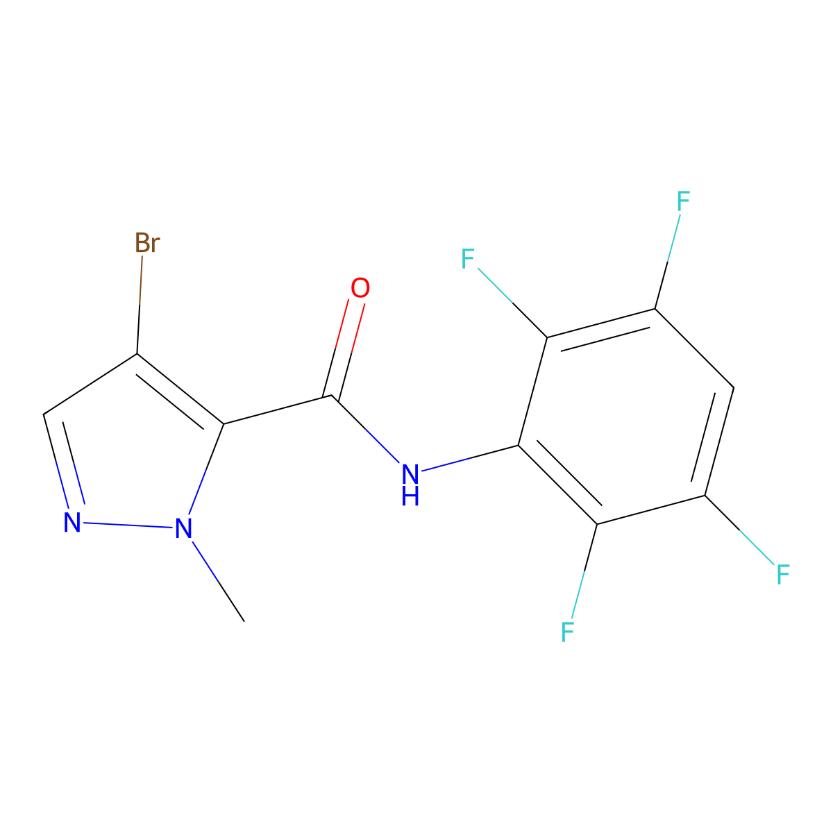 4-bromo-1-methyl-N-(2,3,5,6-tetrafluorophenyl)-1H-pyrazole-5-carboxamide molecular structure, CAS 515832-06-1
