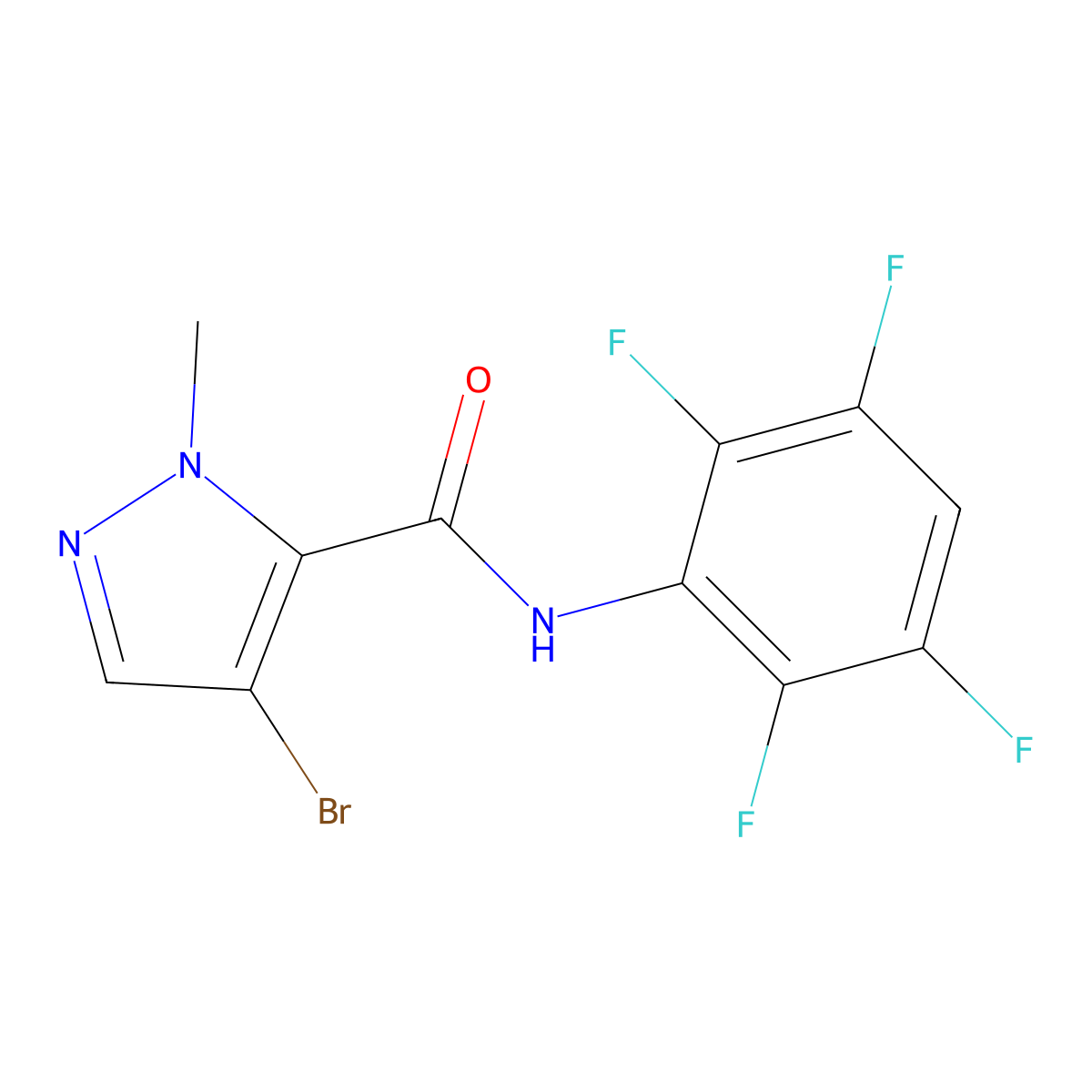 4-bromo-1-methyl-N-(2,3,5,6-tetrafluorophenyl)-1H-pyrazole-5-carboxamide molecular structure, CAS 515832-06-1