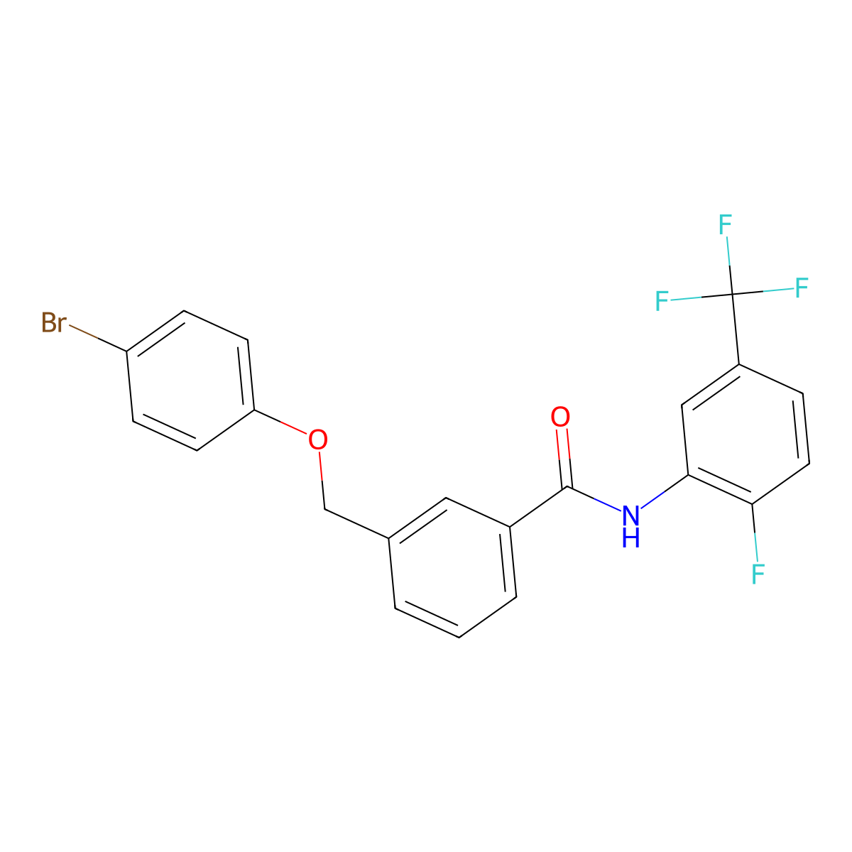 3-[(4-bromophenoxy)methyl]-N-[2-fluoro-5-(trifluoromethyl)phenyl]benzamide molecular structure, CAS 515832-23-2