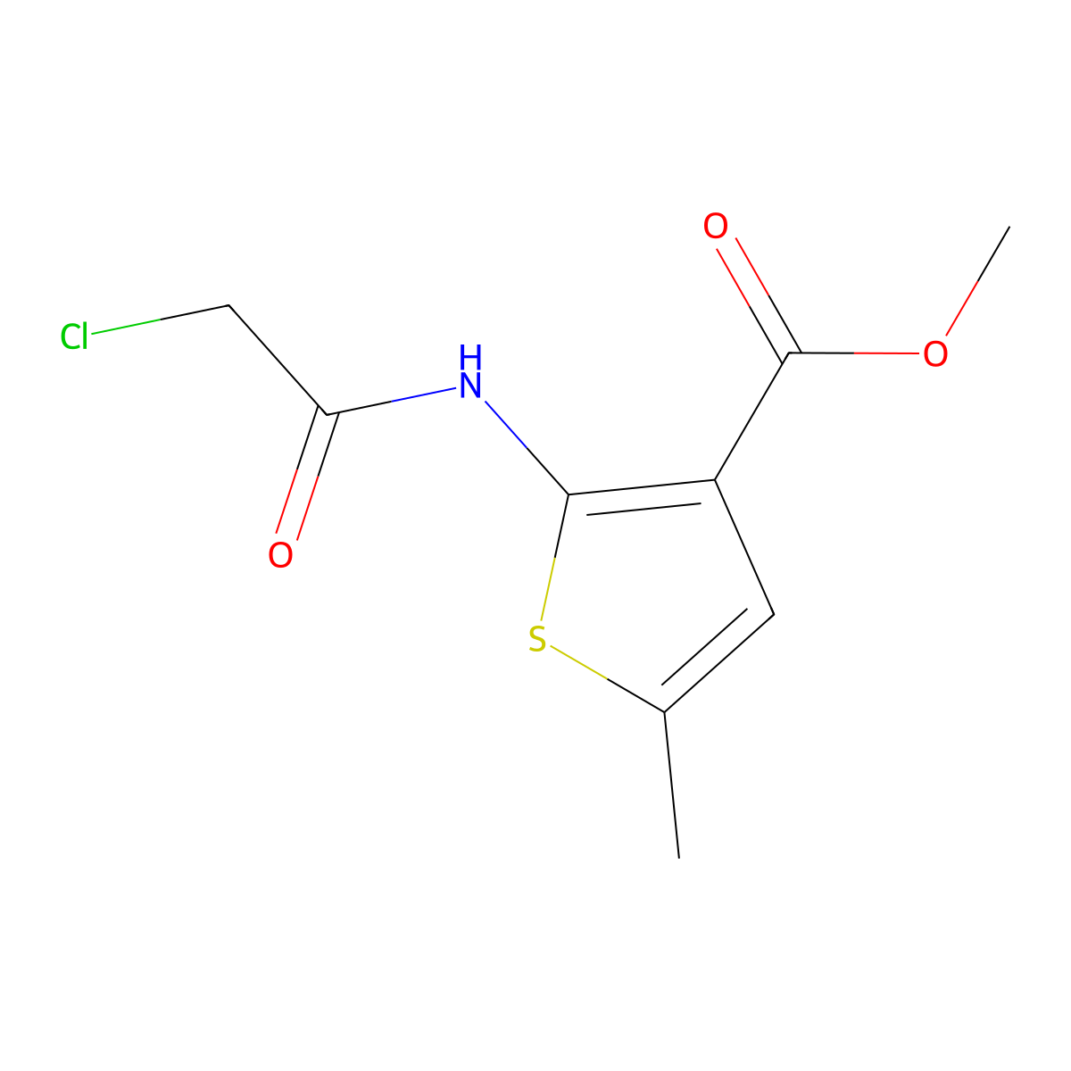 Methyl 2-[(chloroacetyl)amino]-5-methylthiophene-3-carboxylate molecular structure, CAS 515832-45-8