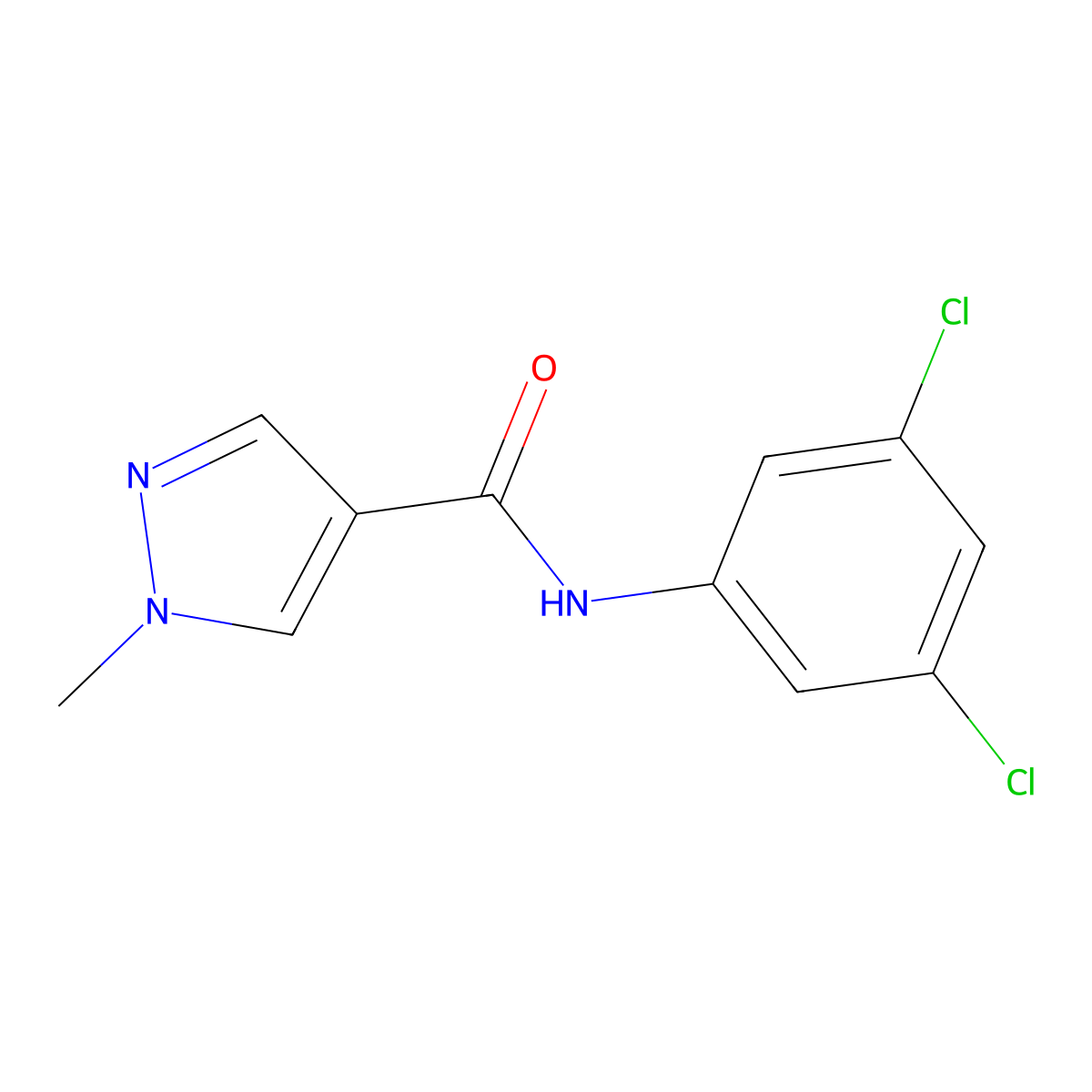 N-(3,5-dichlorophenyl)-1-methyl-1H-pyrazole-4-carboxamide molecular structure, CAS 515832-46-9