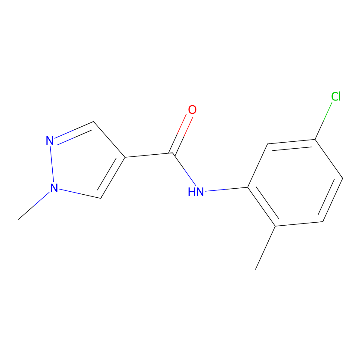 1H-Pyrazole-4-carboxamide, N-(5-chloro-2-methylphenyl)-1-methyl- molecular structure, CAS 515832-54-9
