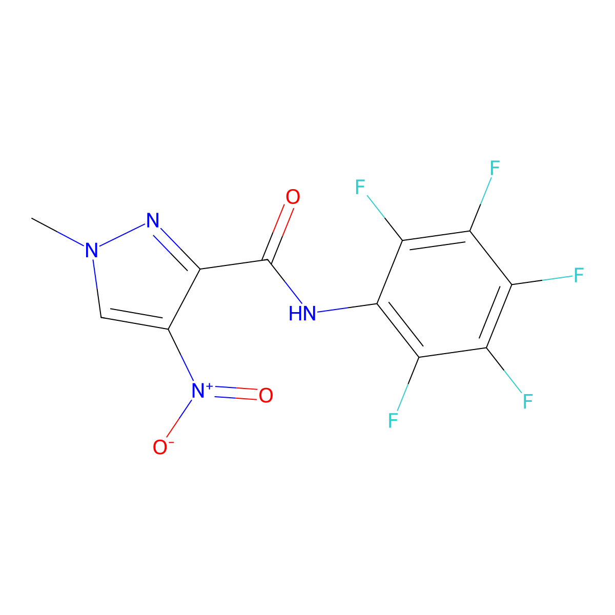 1-methyl-4-nitro-N-(2,3,4,5,6-pentafluorophenyl)pyrazole-3-carboxamide molecular structure, CAS 515832-72-1