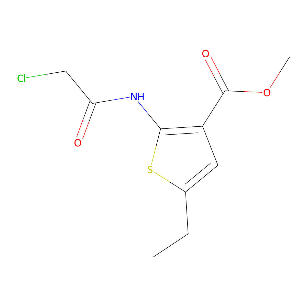 Methyl 2-[(chloroacetyl)amino]-5-ethylthiophene-3-carboxylate molecular structure, CAS 515832-73-2
