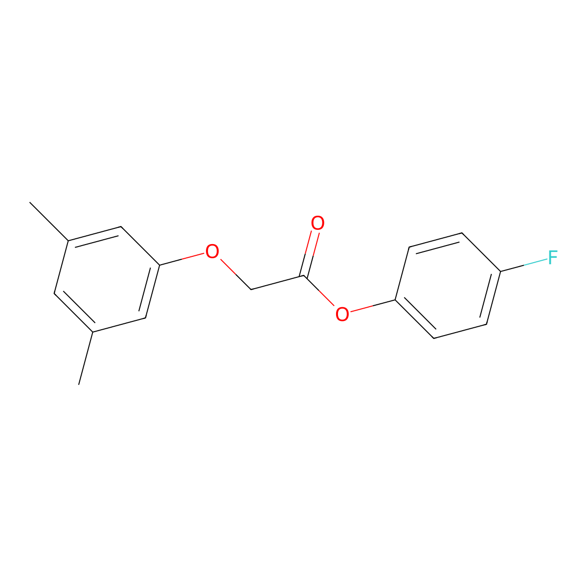 4-Fluorophenyl 2-(3,5-dimethylphenoxy)acetate molecular structure, CAS 515839-10-8