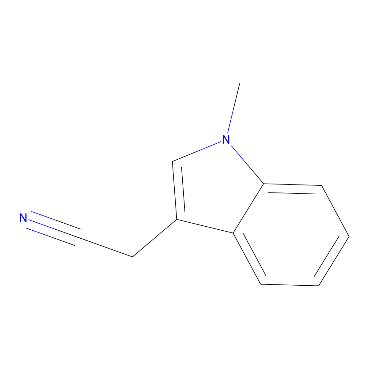 2-(1-methyl-1H-indol-3-yl)acetonitrile molecular structure, CAS 51584-17-9