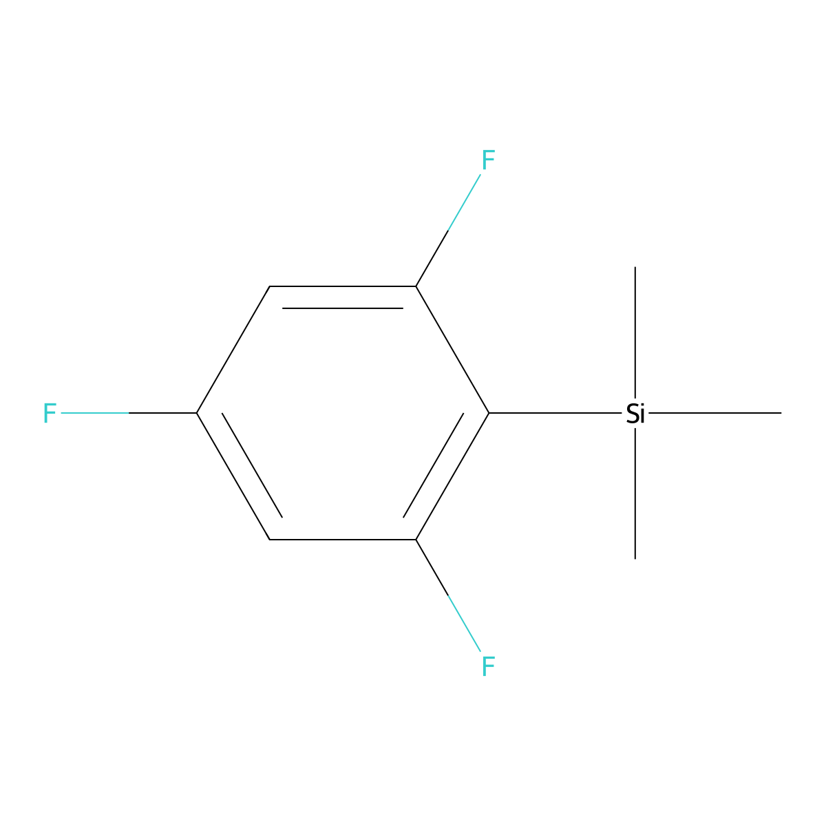 Trimethyl(2,4,6-trifluorophenyl)silane molecular structure, CAS 51584-53-3