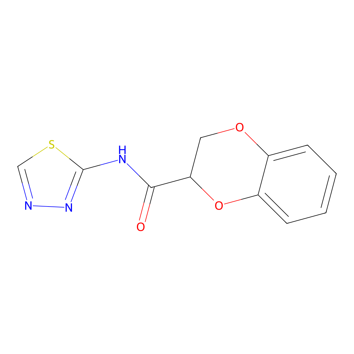 N-(1,3,4-thiadiazol-2-yl)-2,3-dihydro-1,4-benzodioxine-2-carboxamide molecular structure, CAS 515841-91-5