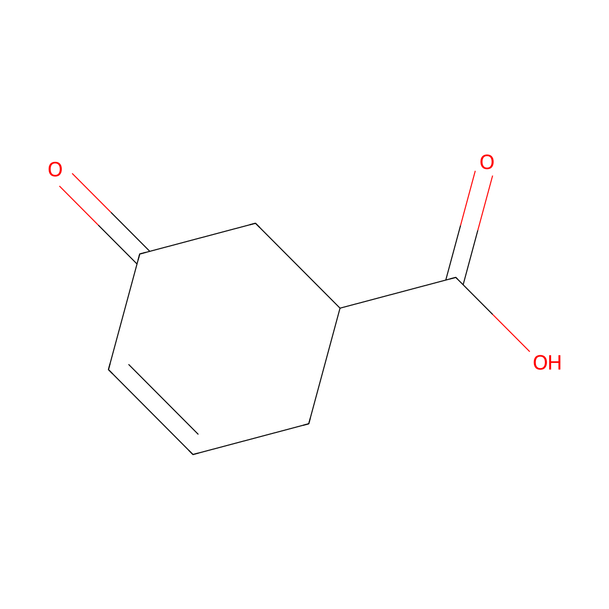 (1S)-5-oxocyclohex-3-ene-1-carboxylic acid molecular structure, CAS 515843-18-2