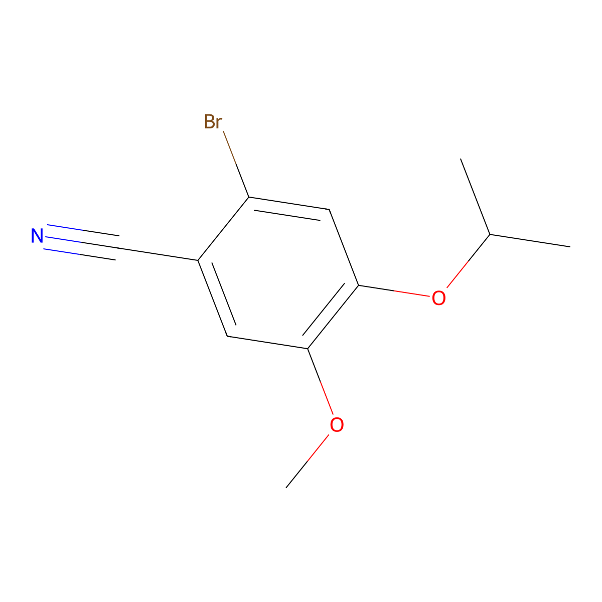 2-Bromo-4-isopropoxy-5-methoxybenzonitrile molecular structure, CAS 515846-11-4