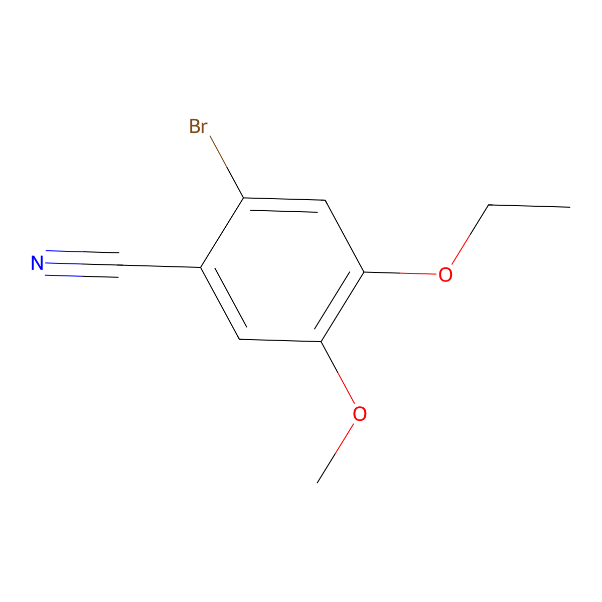 2-Bromo-4-ethoxy-5-methoxybenzonitrile molecular structure, CAS 515846-45-4
